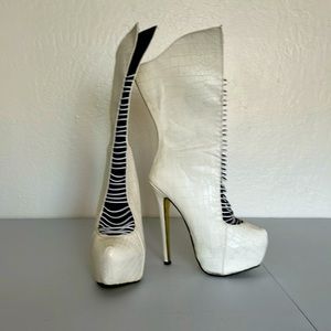 Mid-calf platform boots